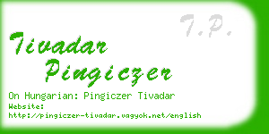 tivadar pingiczer business card
